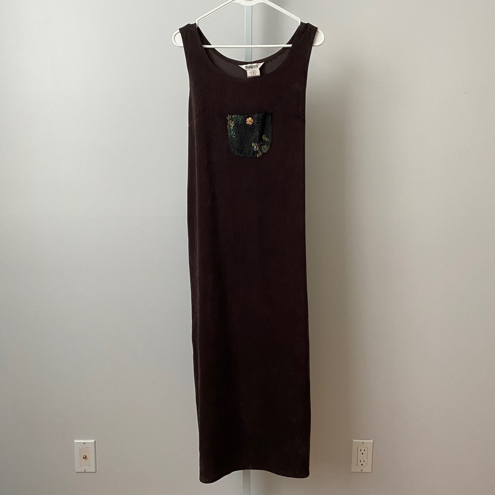 Piccalino Petite Academia Shabby Coastal Grandmacore Maxi Sheath Dress 12P Brown